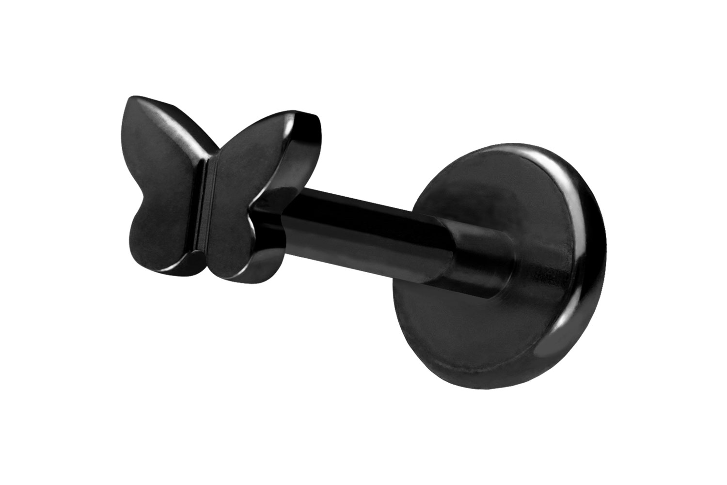 Titan Labret Piercing mit Push Fit SCHMETTERLING